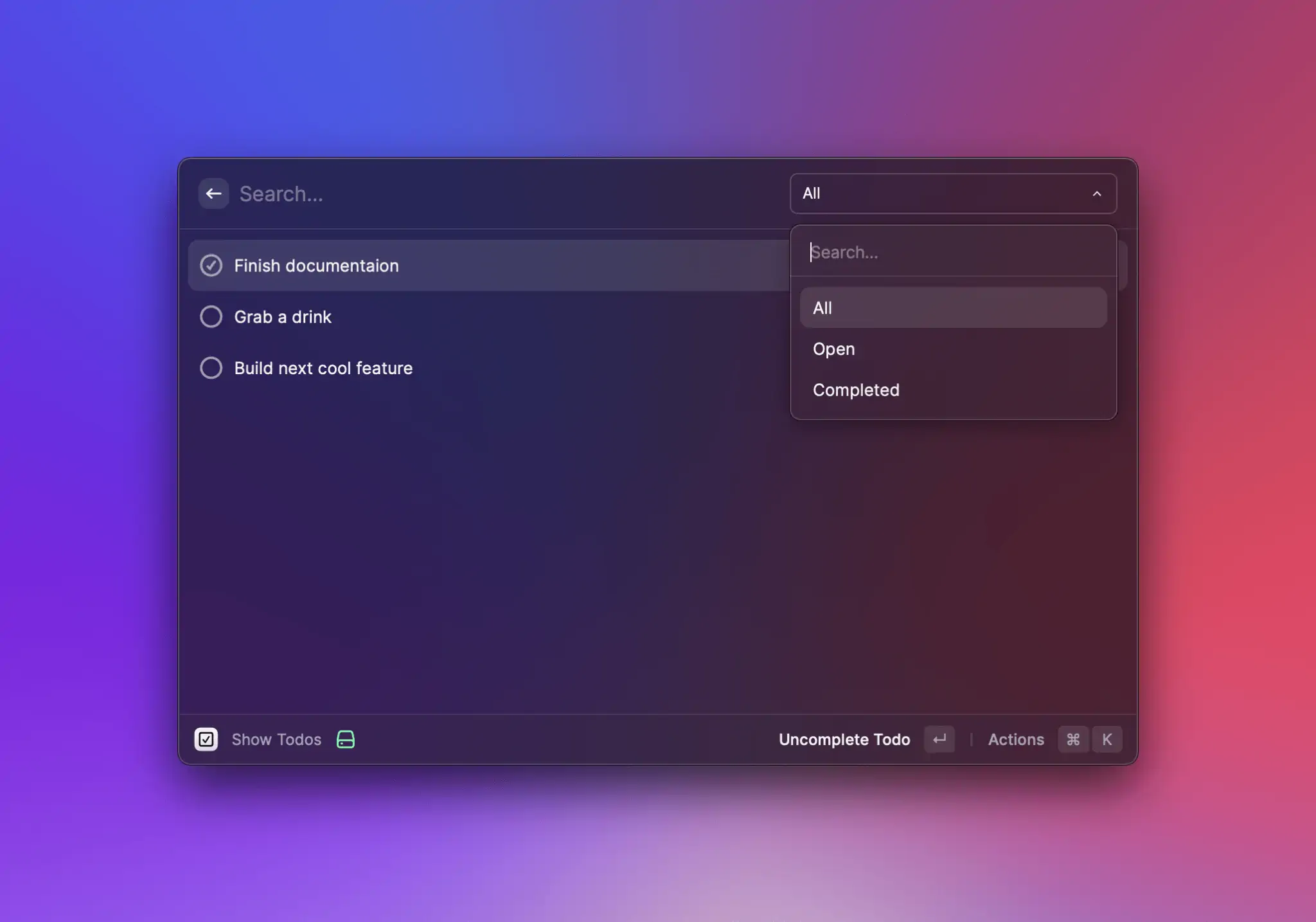 Example: A simple todo list