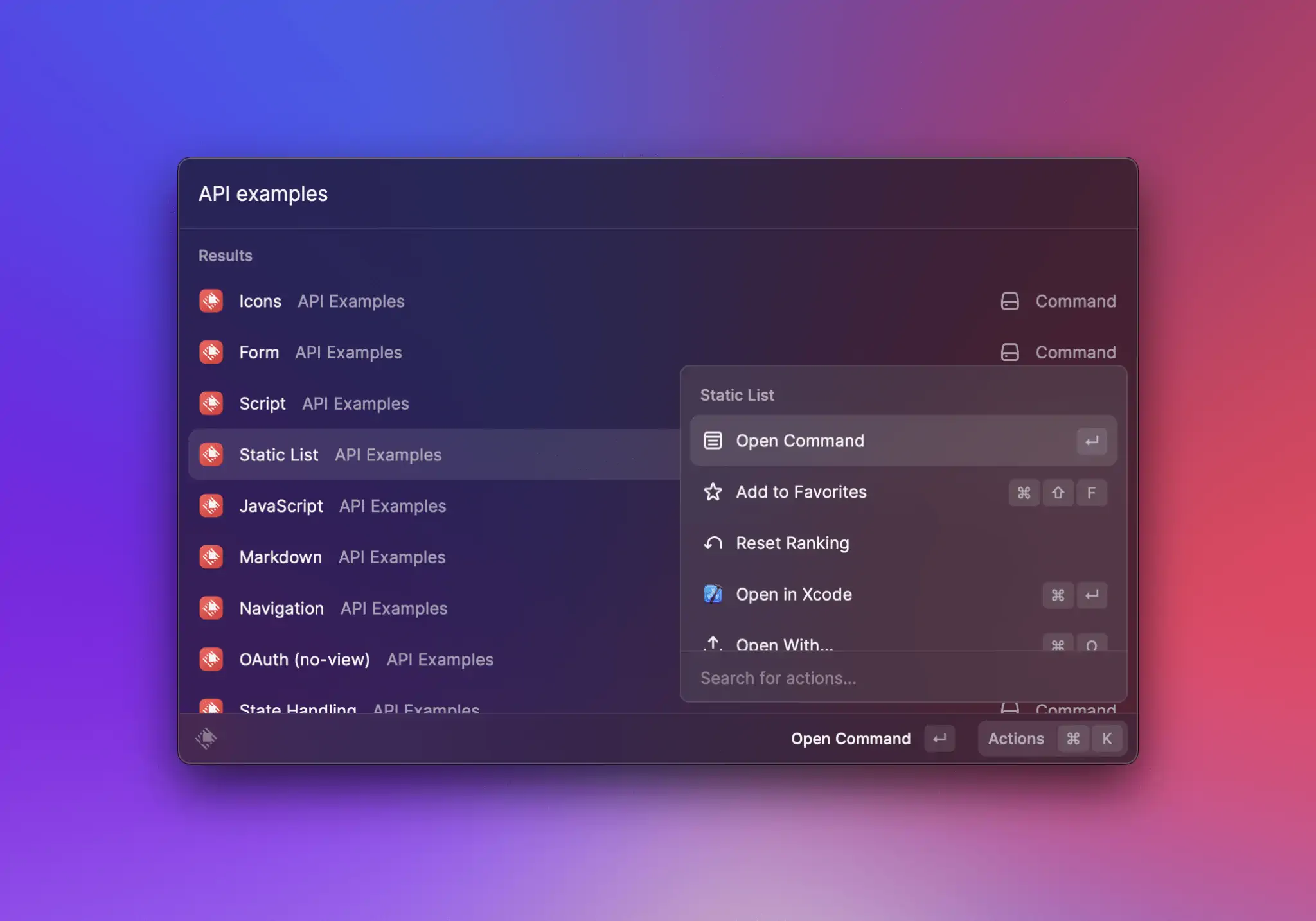 Open imported extension